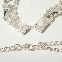 Набор 2 предмета: серьги, колье &laquo;Искры&raquo; прямоугольники, цвет белый в серебре, 30 см
