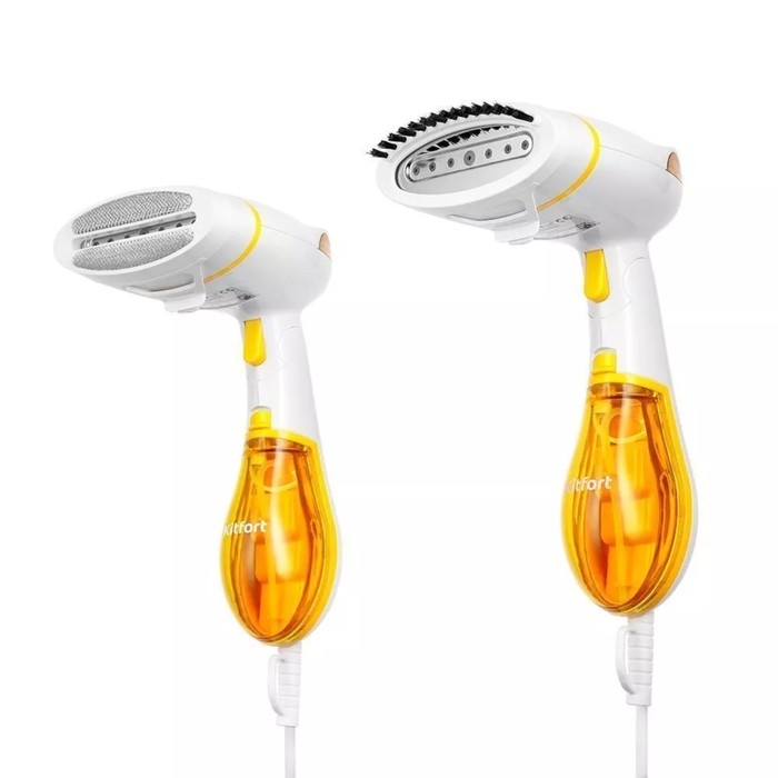 Отпариватель Kitfort КТ-9191-1, ручной, 1300 Вт, 140 мл, 22 г/мин, бело-жёлтый