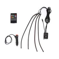 Подсветка салона 18 LED-5050, 32 см, пульт, светомузыка, мультисвет RGB, 4 шт Подсветка салона 18 LED-5050, 32 см, пульт, светомузыка, мультисвет RGB, 4 шт
