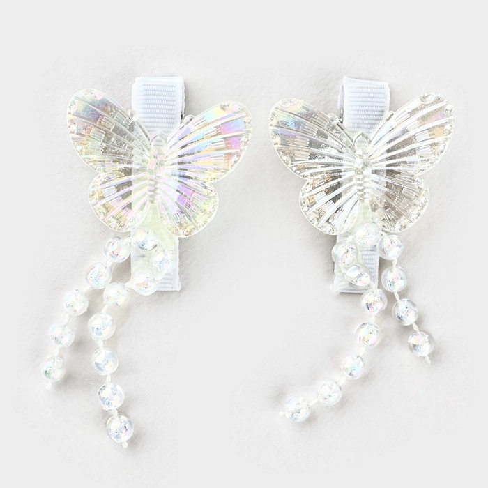 Заколки для волос с бабочками &laquo;Для самой нежной&raquo;, 2 шт, 5 х 3 см