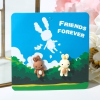 Серьги пластик &laquo;Зайка&raquo;, цвет бело-коричневый в серебре