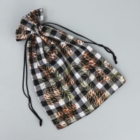 Мешочек подарочный холща &laquo;Новогодняя клетка&raquo;, 16 х 24 см +/- 1.5 см, Новый год