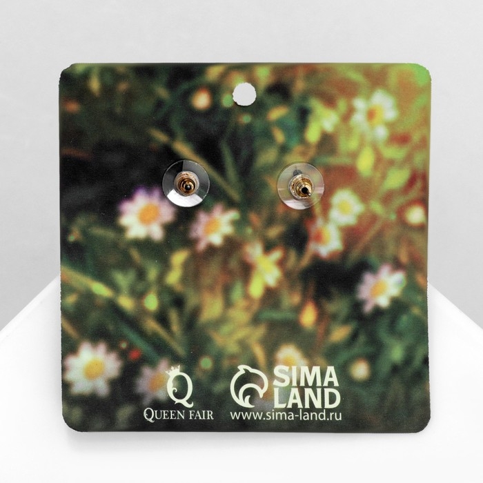 Серьги эмаль &laquo;Волшебство&raquo; кот и цветок, цветные в золоте