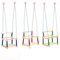 Качели подвесные, деревянные, сиденье 33&times;22см, МИКС