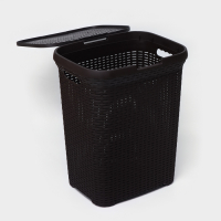 Корзина бельевая с крышкой &laquo;Ротанг&raquo;, 60 л, 34&times;44&times;56 см, цвет микс