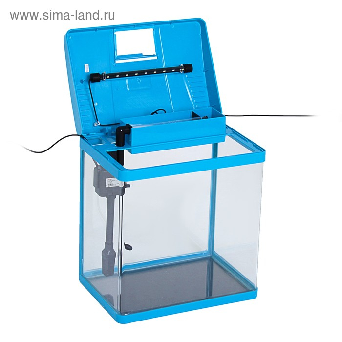 Аквариум SeaStar LS-380F в комплекте: LED-лампа, фильтр, 30 л, голубой