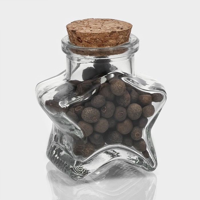 Банка стеклянная для хранения сыпучих продуктов Доляна &laquo;Парфе. Звезда&raquo;, 50 мл, 6,8&times;3,9 см,  с пробковой крышкой