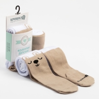 Колготки Крошка Я "Мишка", белый/бежевый, рост 68-74 см Колготки Крошка Я "Мишка", белый/бежевый, рост 68-74 см