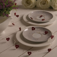 Гирлянда &laquo;Нить&raquo; 2 м роса с насадками &laquo;Сердце&raquo;, IP20, серебристая нить, 20 LED, батарейки ААх2 (нет в комплекте), свечение тёплое белое