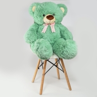 Мягкая игрушка "Медведь" с бантиком, 80 см, цвет зеленый