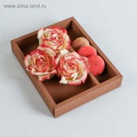 Кашпо деревянное 25.5&times;20&times;4.5 см "Макарунас", коричневый Дарим Красиво