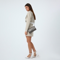 Сумка-клатч на магните, длинный ремень, цвет бронзовый Сумка-клатч на магните, длинный ремень, цвет бронзовый