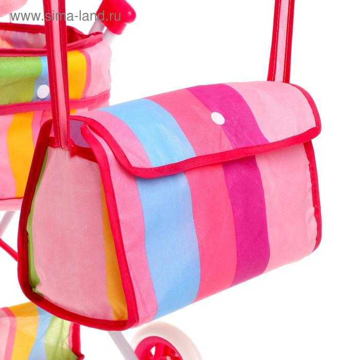 Коляска универсальная для кукол «Радуга» зимняя, с корзиной и сумкой, металлический каркас Коляска универсальная для кукол «Радуга» зимняя, с корзиной и сумкой, металлический каркас