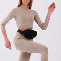 Поясная сумка на молнии, 2 кармана, цвет чёрный