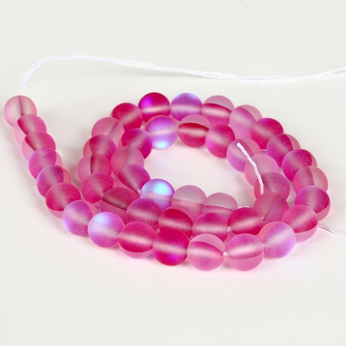 Бусины из натурального камня &laquo;Кошачий глаз&raquo;, набор 46 шт., размер 1 шт. &mdash; 8 мм, розовый