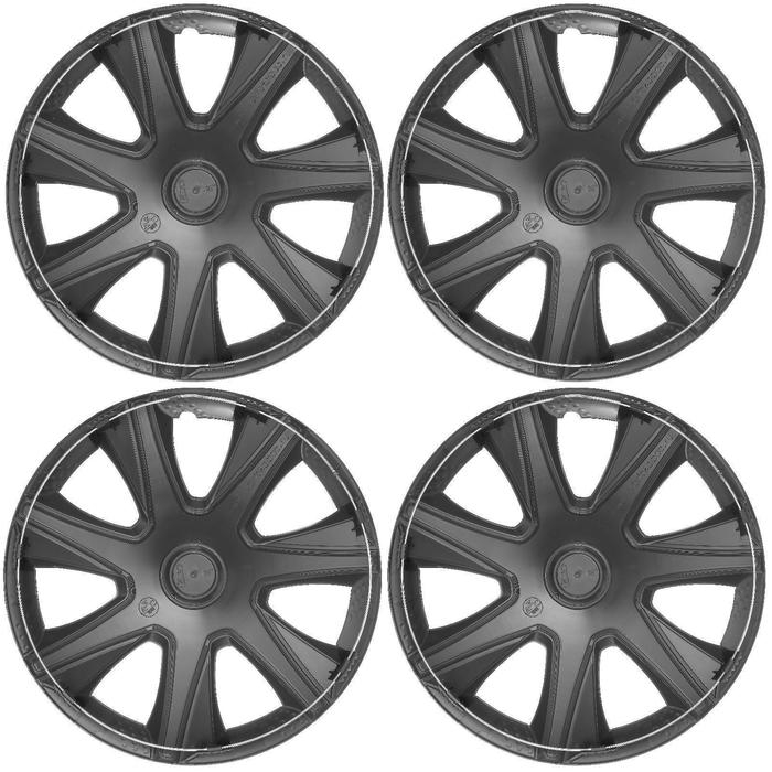 Колпаки колесные R16 Колпаки колесные R16 "ДЖОЙ " черный глянец, карбон, набор 4 шт