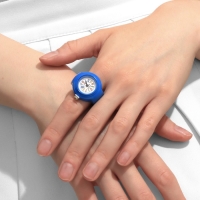 Кольцо &laquo;Время&raquo; часы мульти, цвет голубой