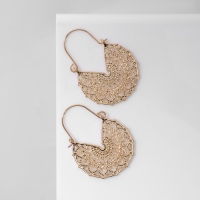 Серьги металл &laquo;Восток&raquo; ажурный цветок, цвет золото