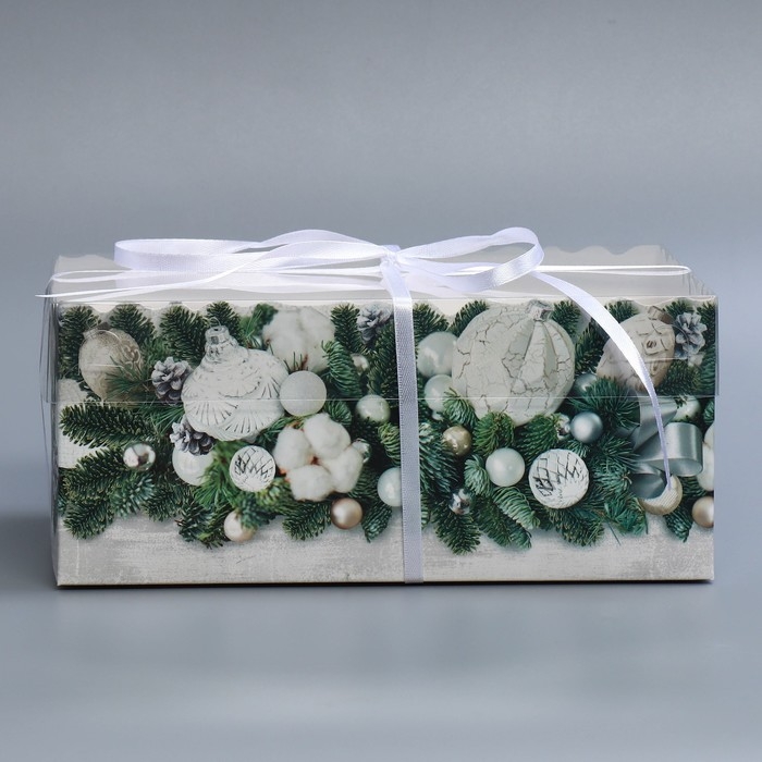 Коробка для капкейка &laquo;Снежные игрушки&raquo;, 23 х 16 х 10 см, Новый год