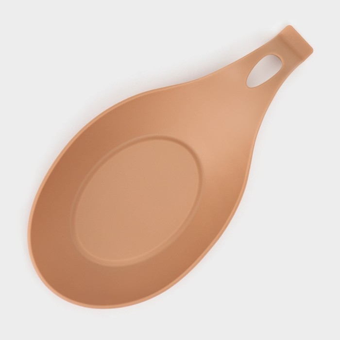 Силиконовая подставка под ложку Доляна &laquo;Симпл&raquo; 19,5&times;9,5 см, цвет бежевый