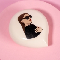 Расчёска массажная, 6,8 &times; 9 см, PVC коробка, рисунок МИКС