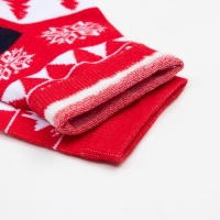 Носки детские &laquo;Узоры и олени&raquo; цвет красный, размер 22-24