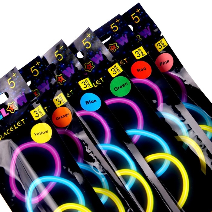 Неоновая палочка &laquo;Браслет&raquo;, набор 3 шт., цвета МИКС