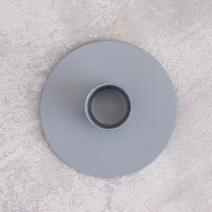 Подсвечник "Круг" металл на 1 свечу, 7х3 см, серый