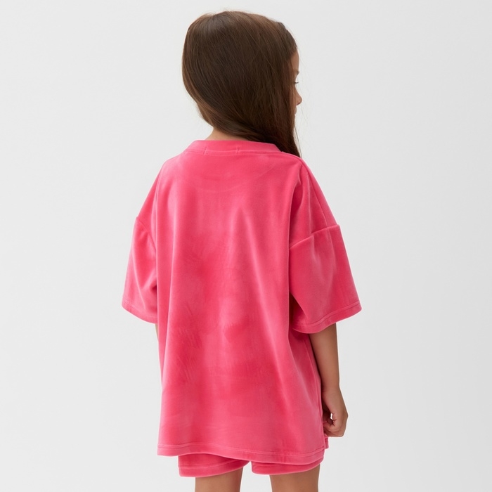 Костюм детский (футболка, шорты) KAFTAN Plushy р.32 (110-116), фуксия Костюм детский (футболка, шорты) KAFTAN Plushy р.32 (110-116), фуксия