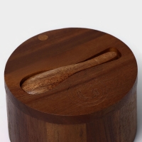 Банка для специй с ложкой, 10&times;6 см, акация