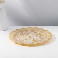 Набор столовый &laquo;Растительный узор&raquo;, 7 предметов: d=30 см - 1 шт, d=18 см - 6 шт, цвет бежевый с золотым