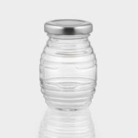 Банка стеклянная для хранения сыпучих продуктов &laquo;Бочонок&raquo;, 100 мл, 5&times;7,8 см, с металлической крышкой