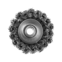 Щетка металлическая для УШМ ТУНДРА, крученая проволока, "чашка", М14, 75 мм