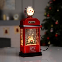 Светодиодная фигура &laquo;Бензоколонка&raquo; 11.5 &times; 28 &times; 7.5 см, пластик, батарейки ААх3 (не в комплекте), USB, свечение тёплое белое