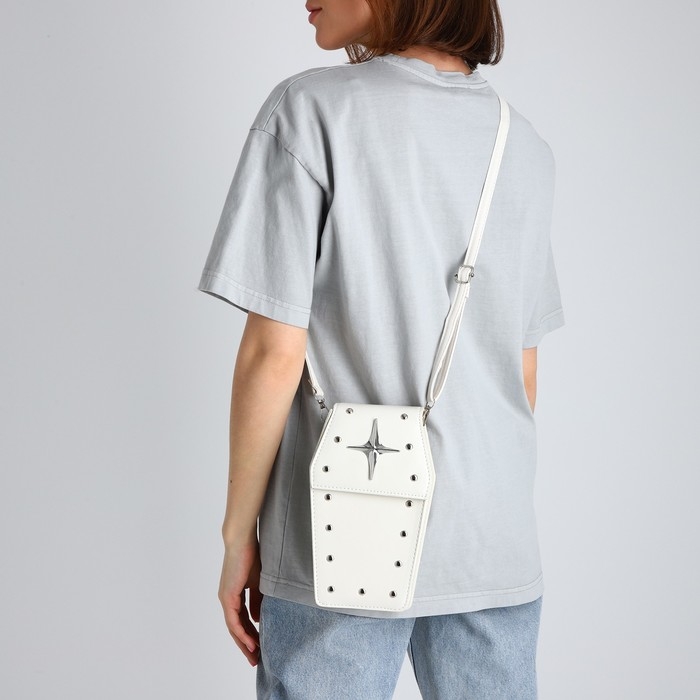 Сумка молодёжная на магните, цвет белый