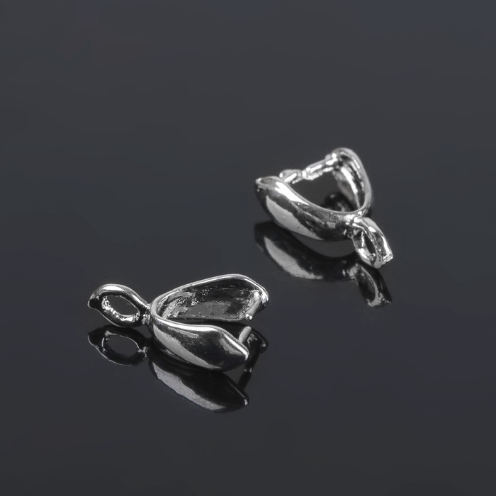 Держатель для кулона, 11×7 мм (набор 5 шт.), цвет серебро Держатель для кулона, 11×7 мм (набор 5 шт.), цвет серебро