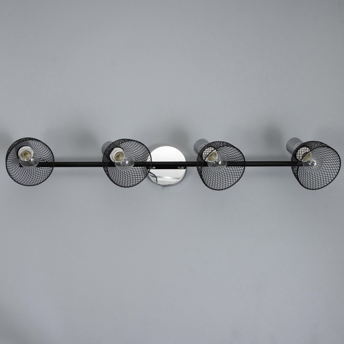 Светильник "Мэдока" 4х60Вт Е14 черный/хром 80х10х19,5см