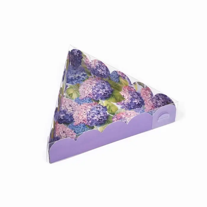 Коробка для кондитерских изделий с пластиковой крышкой &laquo;Гортензия&raquo;, 18 х 3 см