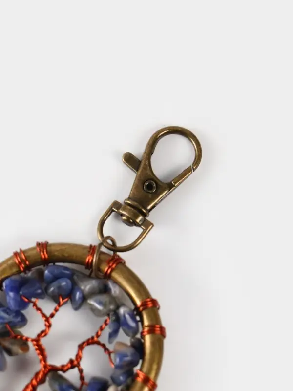 Брелок ловец снов "Великое древо" 19 см, цв. синий