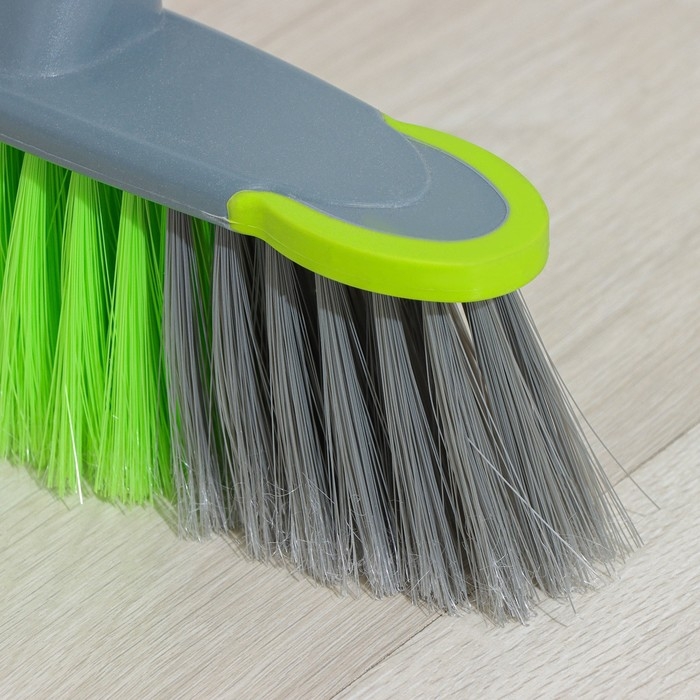 Щётка для пола с отбойниками Доляна, черенок из нержавеющей стали, 27&times;6&times;126 см, цвет серый