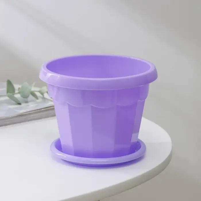 Горшок для цветов с поддоном Доляна &laquo;Эрика&raquo;, 0,7 л, цвет сиреневый