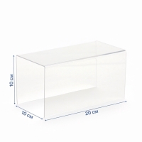 Ступенька одинарная 20&times;10&times;10 см, оргстекло 2 мм, В ЗАЩИТНОЙ ПЛЁНКЕ