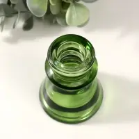 Подсвечник стекло на 1 свечу "Нео" прозрачный зелёный d=2,3 см 6х6х7,5 см