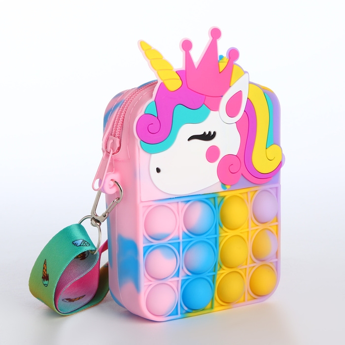 Сумка детская для девочки на молнии, &laquo;Выбражулька&raquo;, pop it, цвет разноцветный