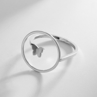 Кольцо XUPING бабочка, цвет серебро, размер 17