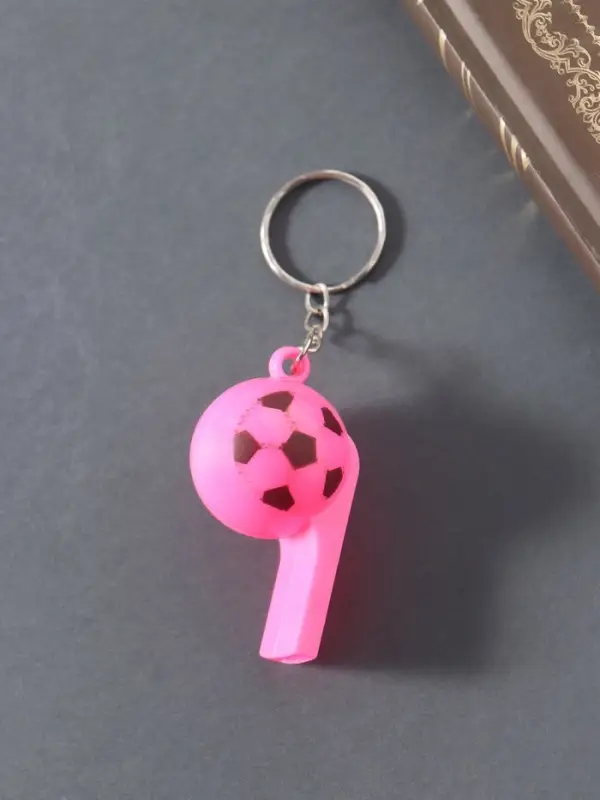 Свисток пластик на кольце "Мяч", МИКС