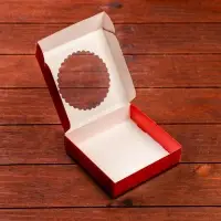 Подарочная коробка сборная с окном &laquo;Новогодняя абстракция&raquo;, 11.5&times;11.5&times;3 см