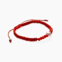 Браслет-оберег &laquo;Красная нить&raquo; женский, защита, бусина, цвет красно-белый, d=6