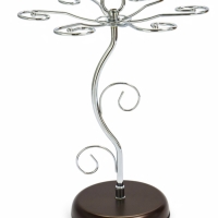 Подставка для бокалов, серебристая с коричневым основанием, на 6 бокалов Подставка для бокалов, серебристая с коричневым основанием, на 6 бокалов