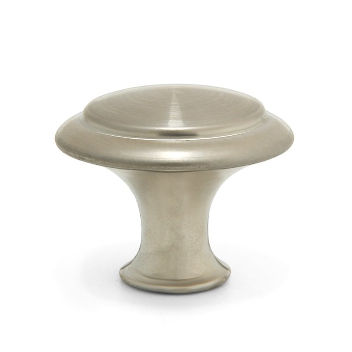 Ручка кнопка ТУНДРА, d=28 мм, цвет матовый никель, 8 шт